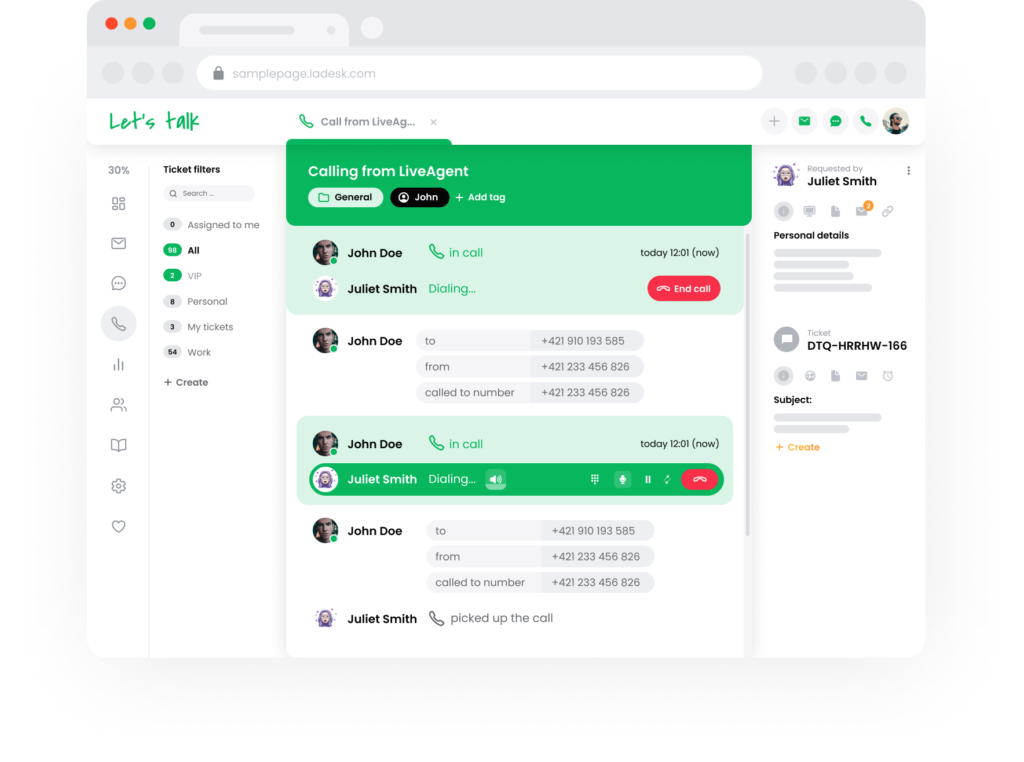 LiveAgent puhelinkeskussoftware