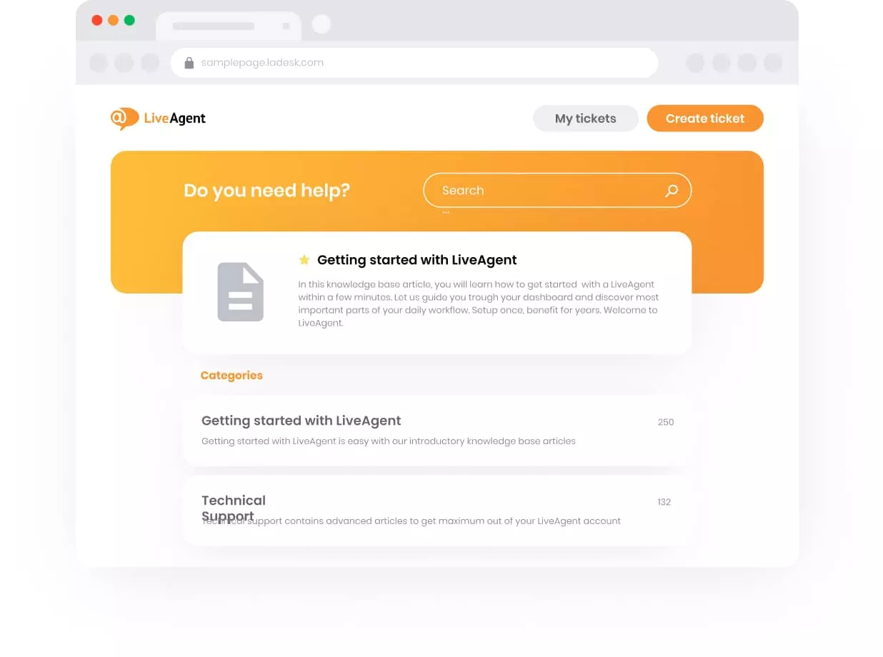 LiveAgent knowledge base