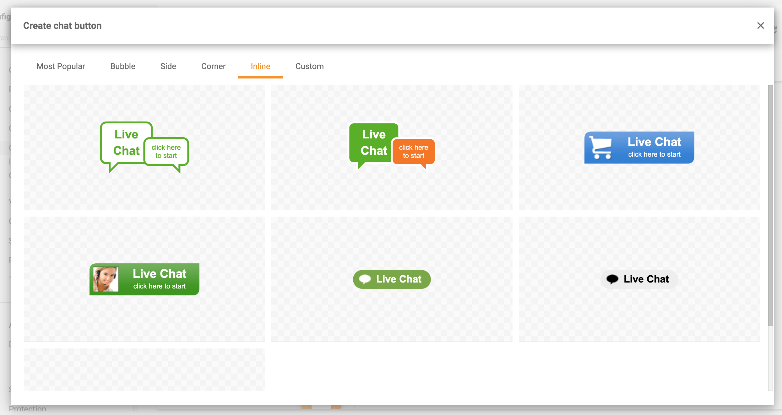 Sisäiset chat-painikkeet