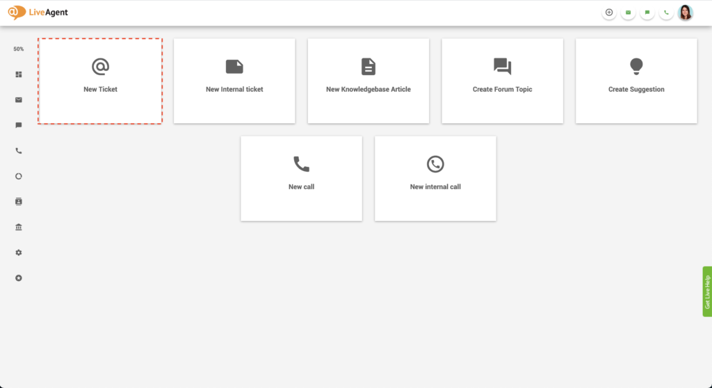 Luo uusi lippu LiveAgentissa