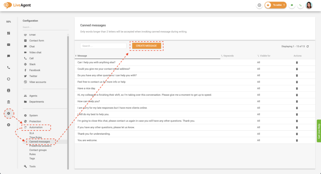 Valmiiden viestien luominen