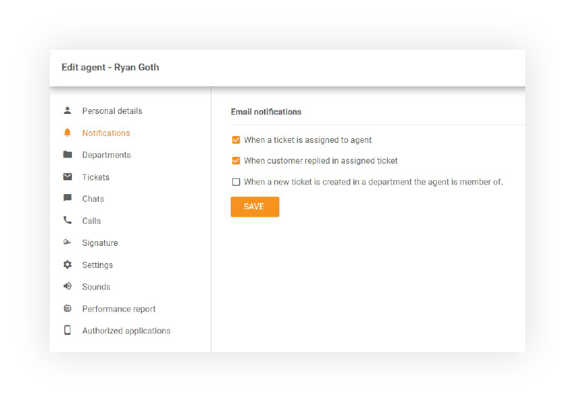 Sähköpostilmoitukset LiveAgentissa
