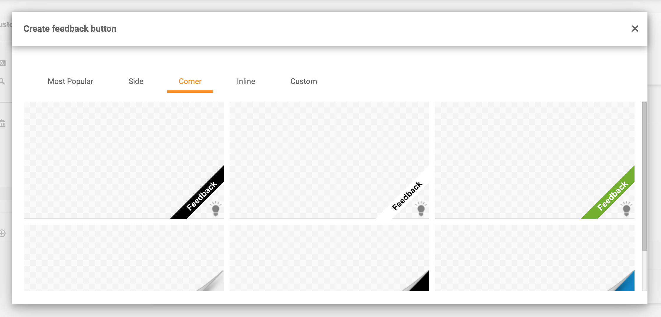 Kulmapalautepainikeet
