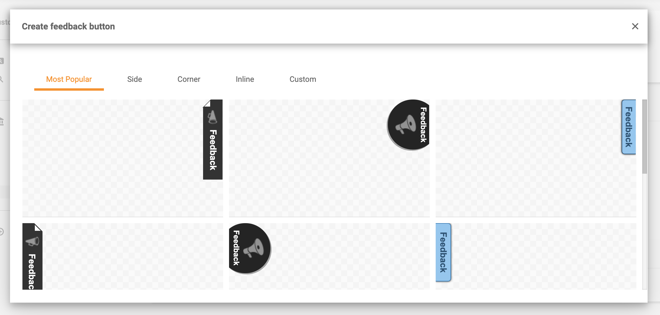 Palautepainikkeiden tyylit - suosituimmat