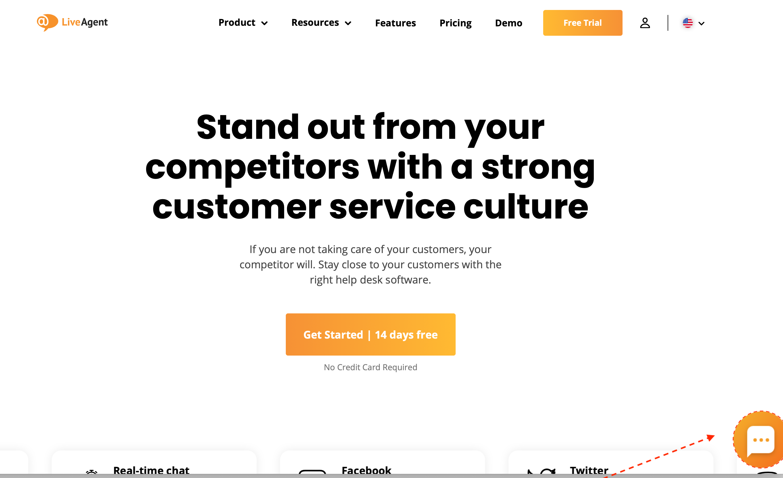 LiveAgent chat-painikkeen esimerkki