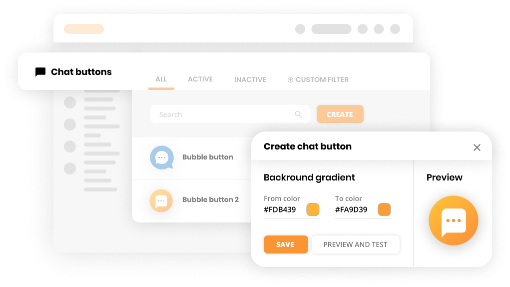 Live chat -yhteyksien mockup