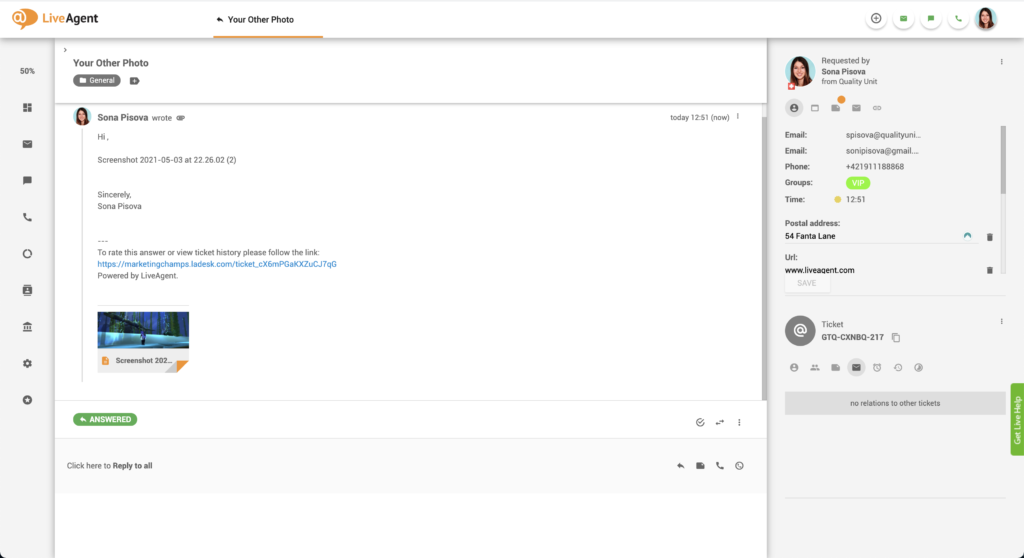 Liitetyt kuvat sähköpostissa