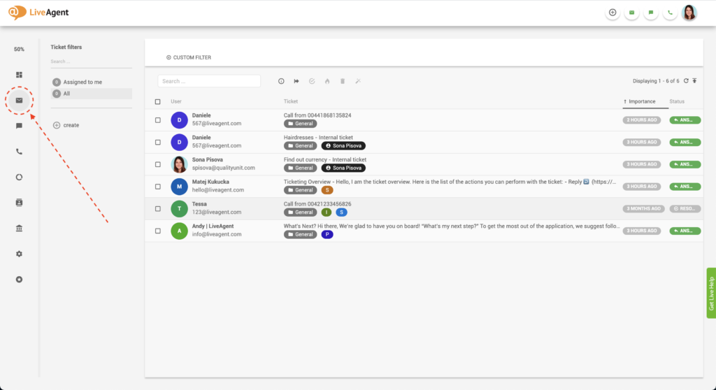 Lippujen hallintapaneeli