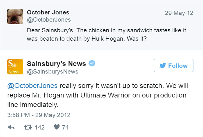 Sainsbury's customer service on Twitter