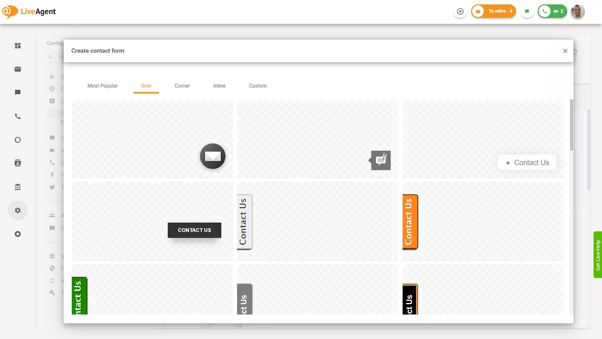 Sivun yhteydenottolomakkeen painikkeet