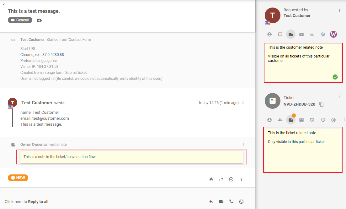 LiveAgent erilaisia sisäisiä muistiinpanoja