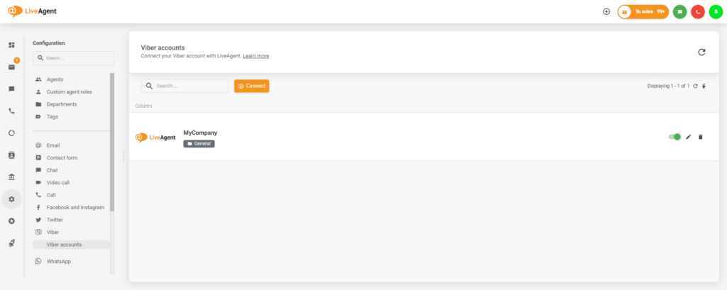 Onnistunut integraatio Viberin ja LiveAgent-sovelluksen välillä
