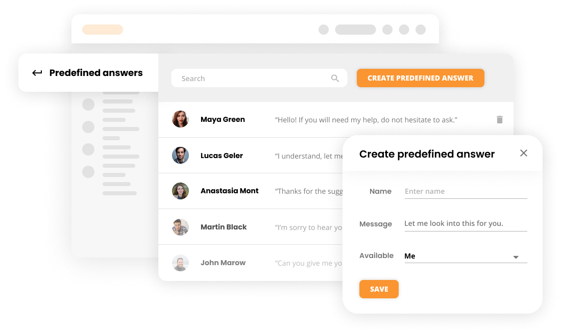LiveAgentin ominaisuus, jonka avulla voit luoda henkilöityjä ennalta määritettyjä vastauksia