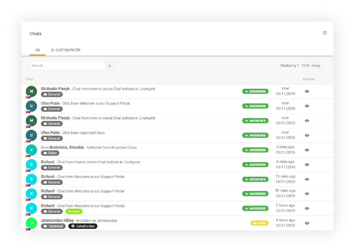Chat-historian ominaisuuden esimerkki