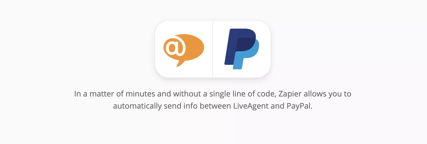 LiveAgent ja PayPal -integrointisivut Zapierissa