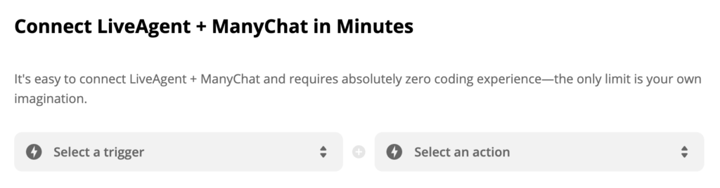 Laukaisimen ja toiminnon valitseminen Zapierissa