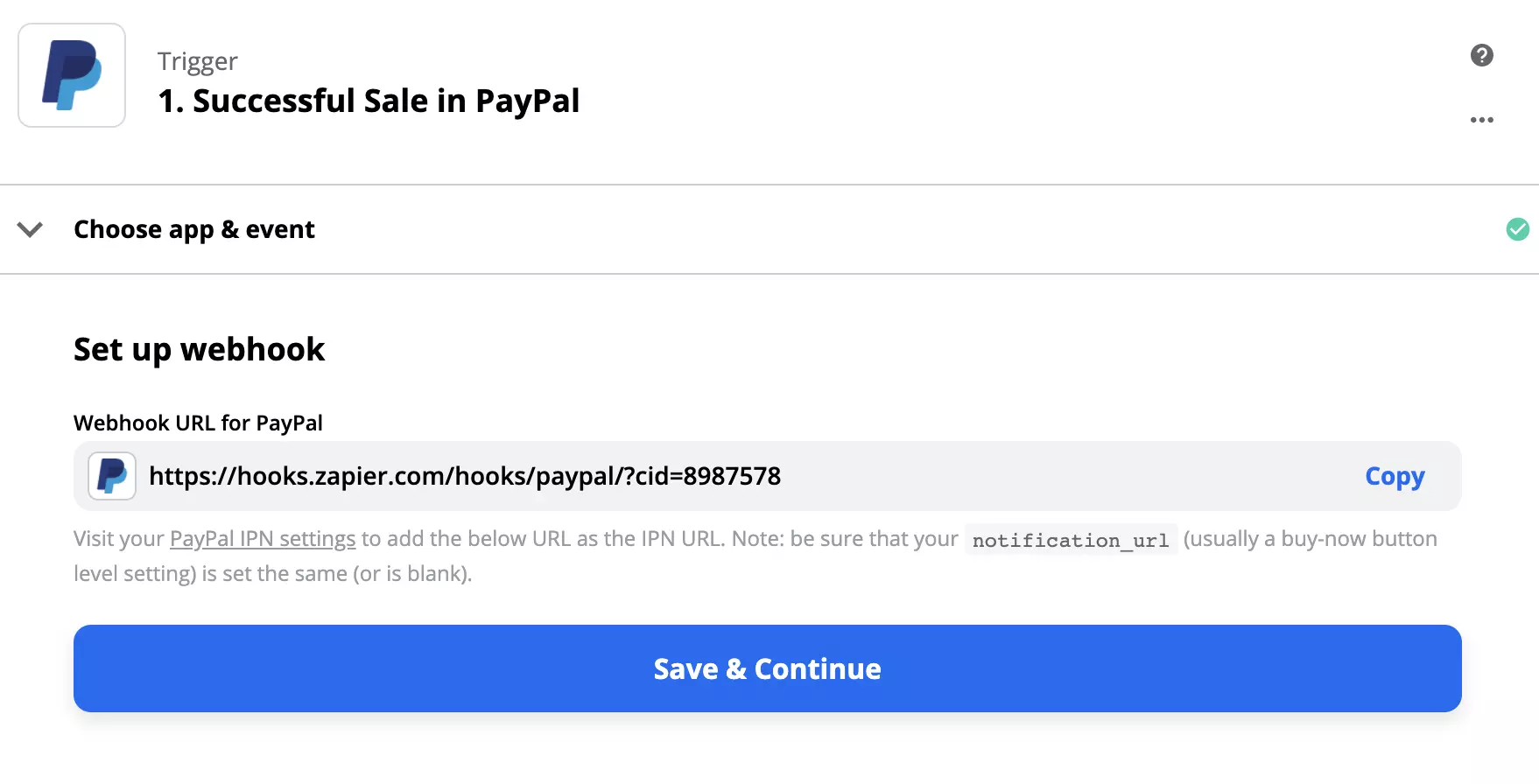 PayPal-laukaisimen määritys webhook-asennuksella