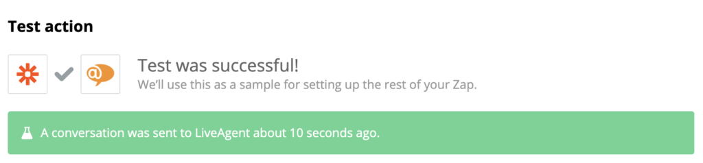 Onnistunut PayPal ja LiveAgent -integraation testi
