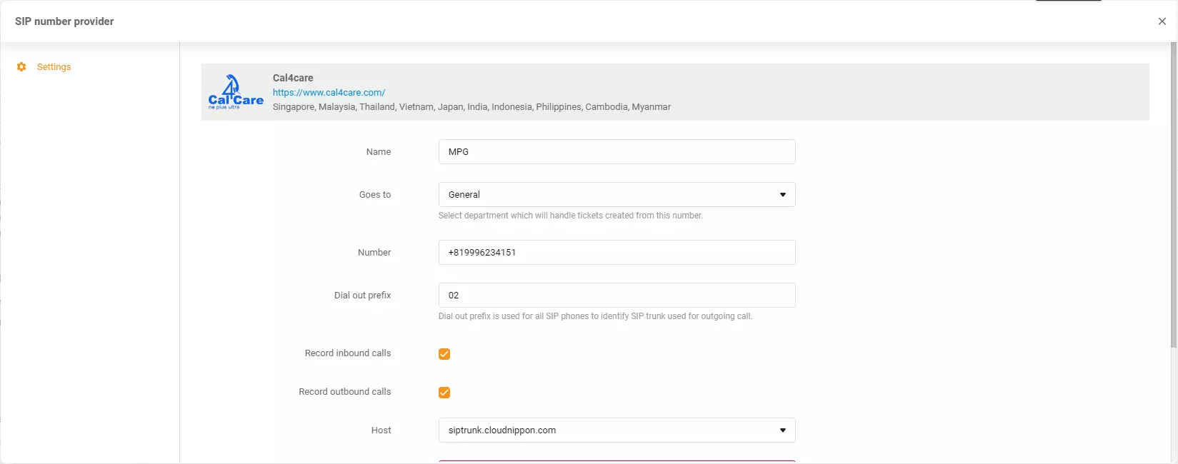 Cal4Care-tunnistetiedot