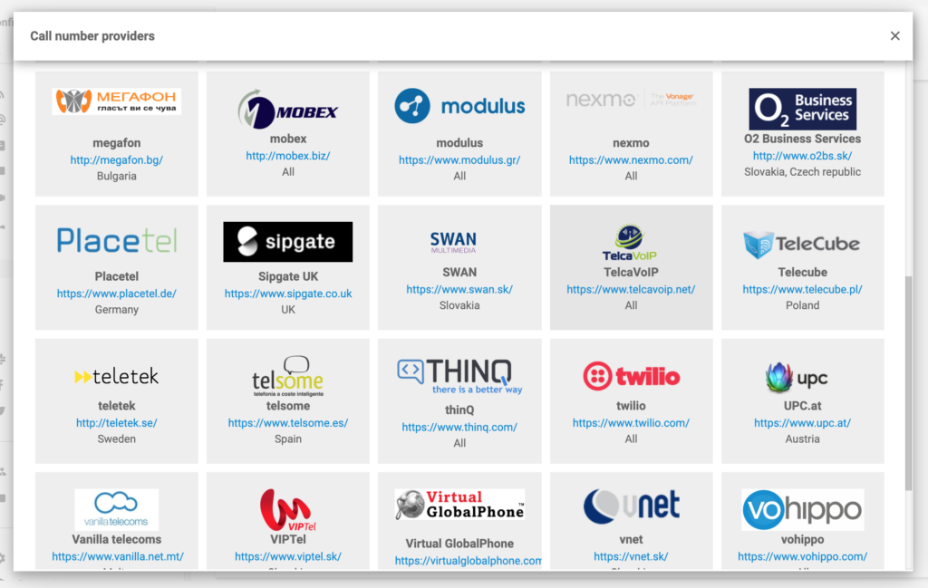 Puhelunumerontarjoajat LiveAgentin kanssa
