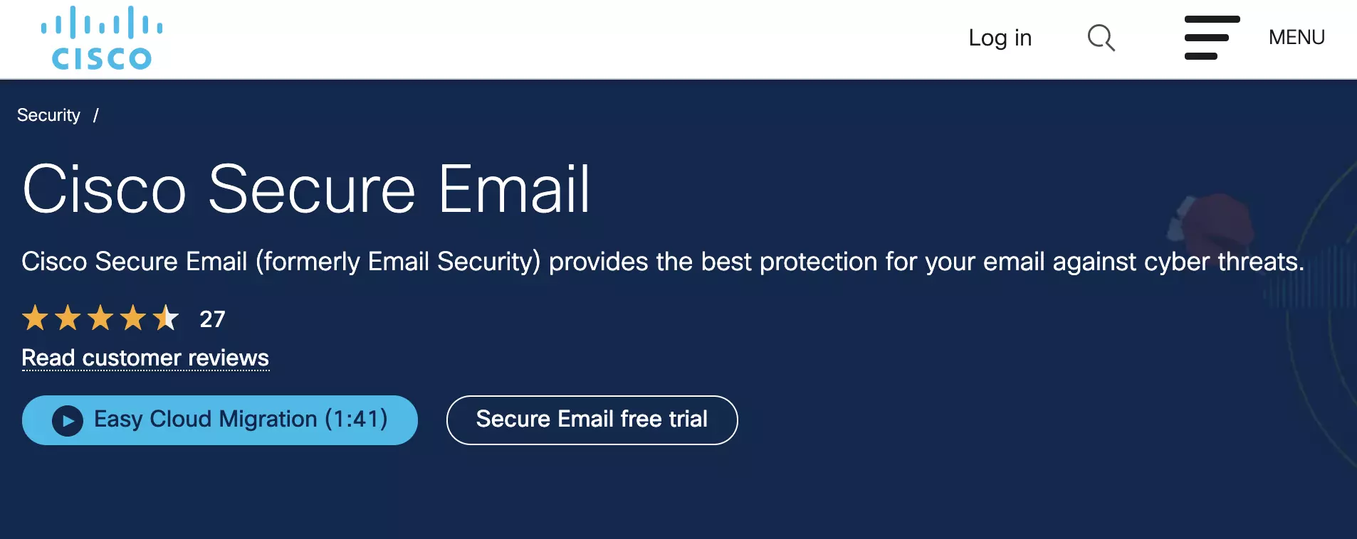Cisco Secure Email -verkkosivusto