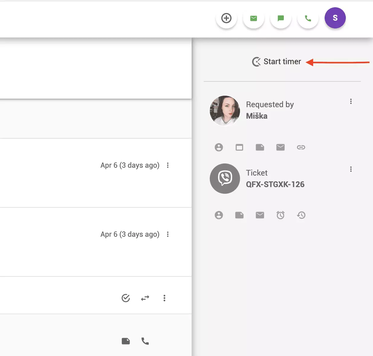 Clockify-ajastin LiveAgent-lipukkeessa