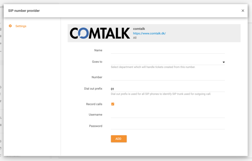 LiveAgent ComTalk -integraatio