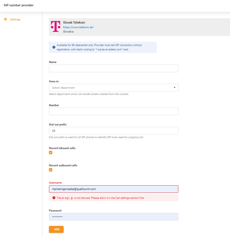 Slovak Telekomin tunnukset