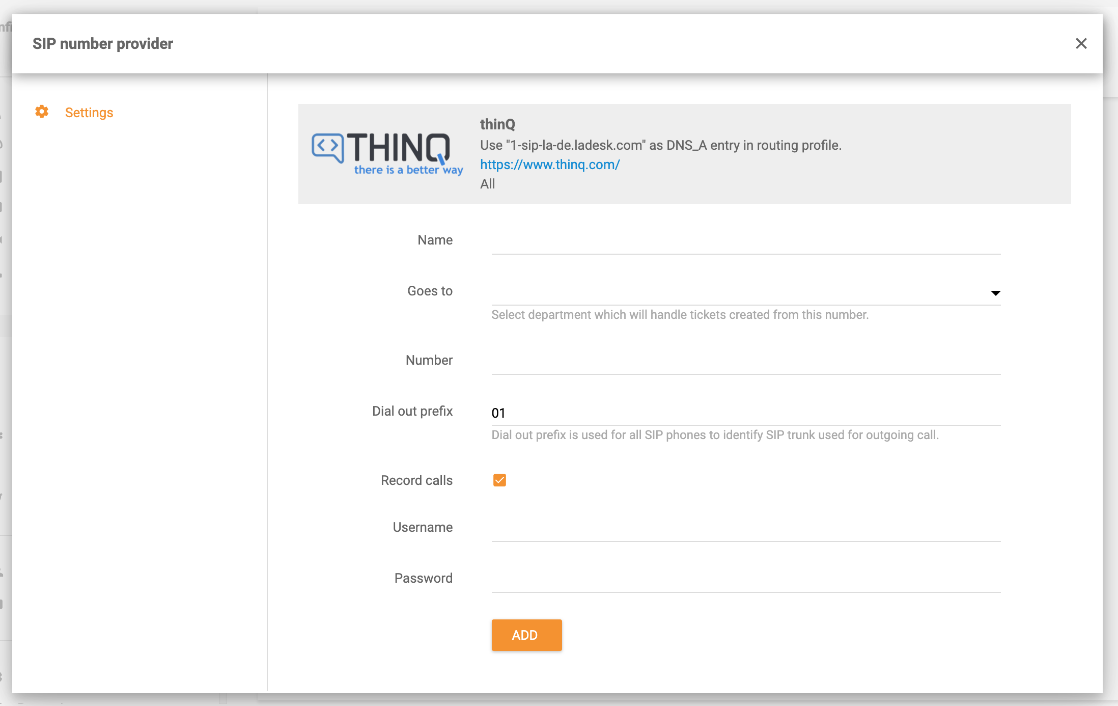 ThinQ-integraatio LiveAgentissa