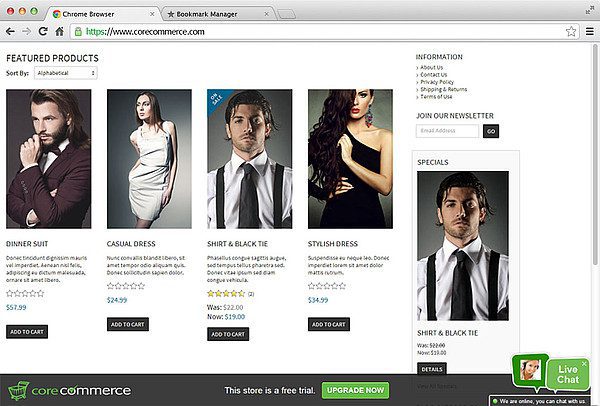 CoreCommerce LiveAgent live chat -integraatio