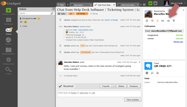 GetResponse LiveAgent-integraatio