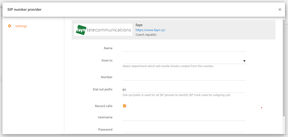 Fayn integration in LiveAgent