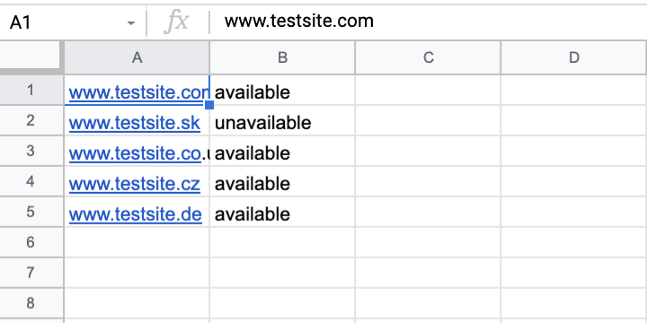 Google Sheets -esimerkki