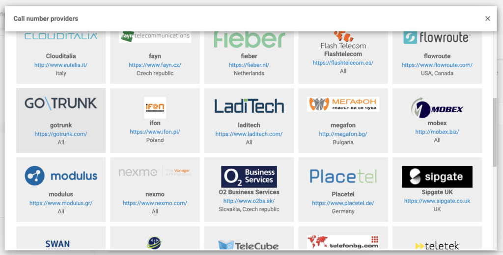 GoTrunk VoIP-palveluntarjoajien luettelossa LiveAgentissa