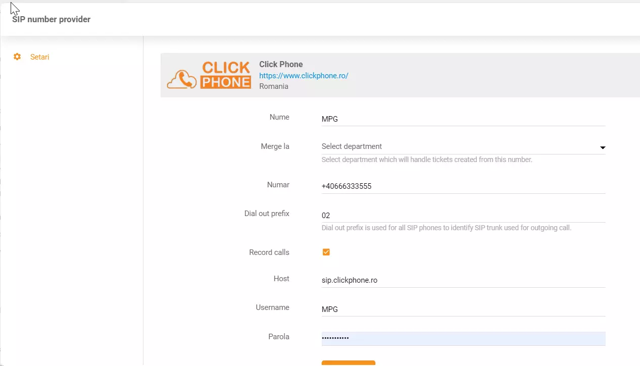 ClickPhone-tunnistetiedot
