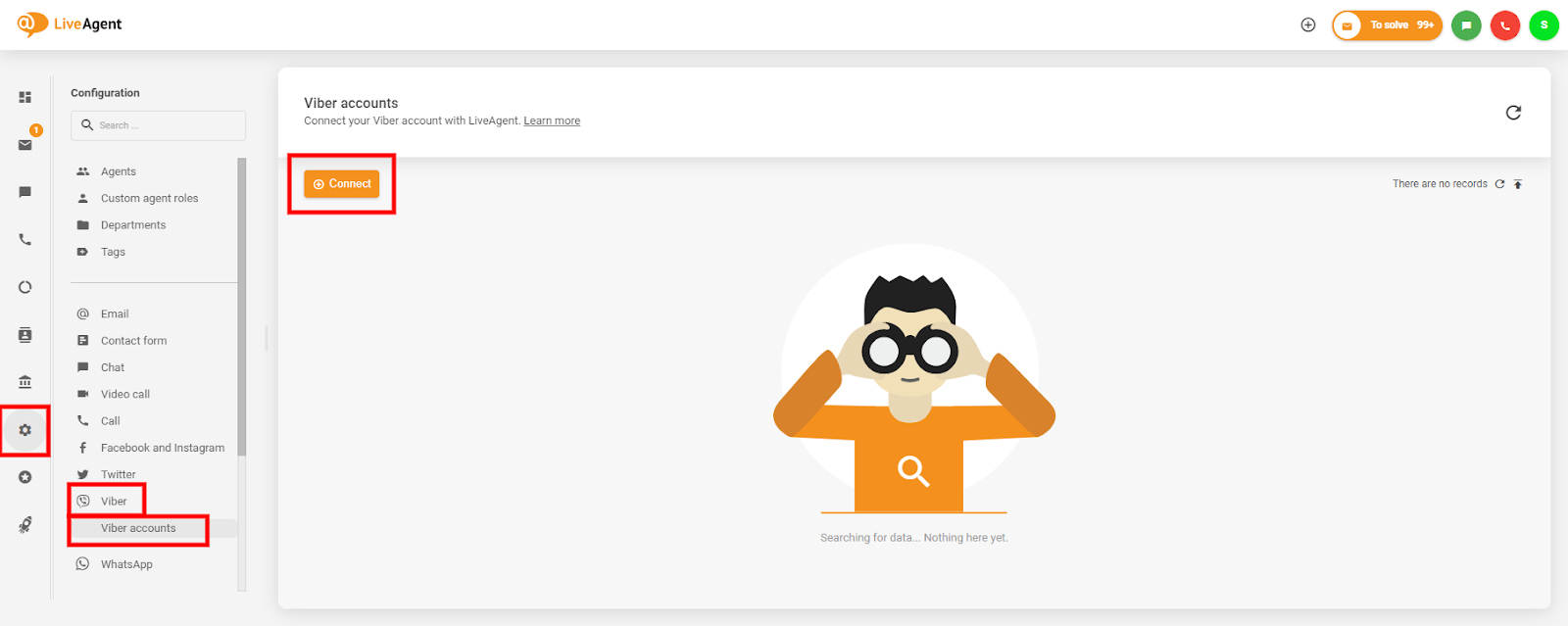Kuinka löytää Viber-integraatio LiveAgent-paneelista