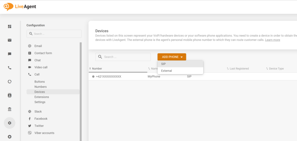 Kuinka lisätä uusi SIP-puhelin LiveAgent-konfiguraatioon