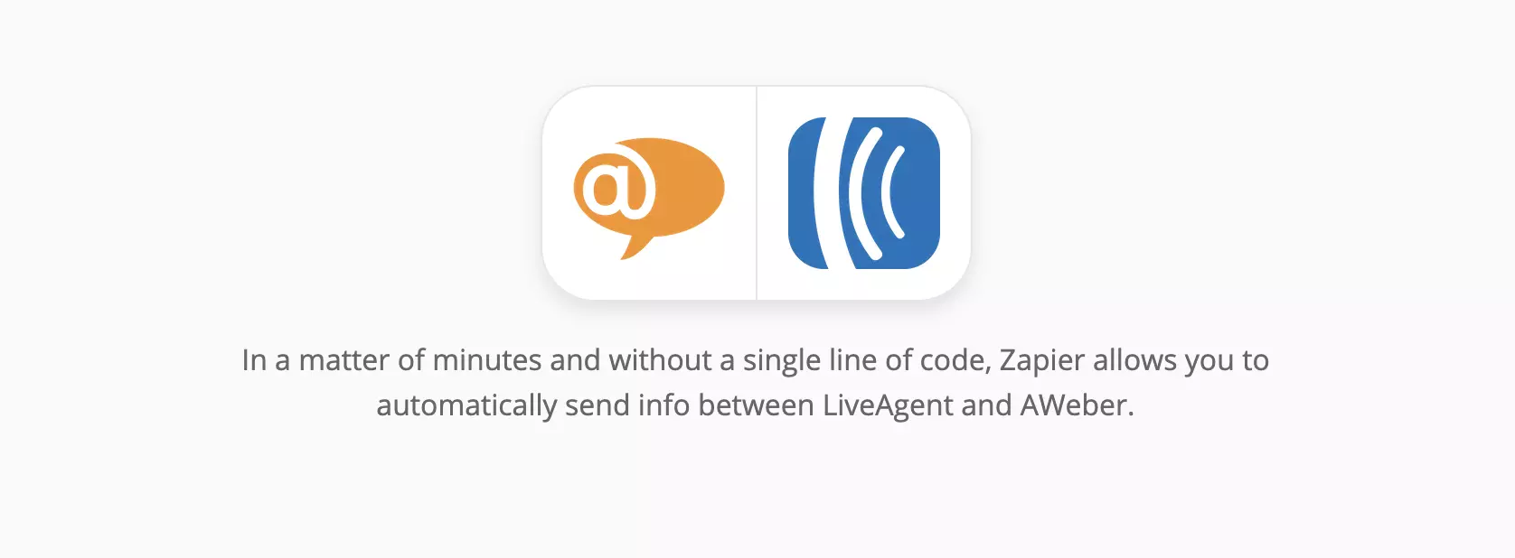 LiveAgent- ja AWeber-integraatiosivut Zapierissa