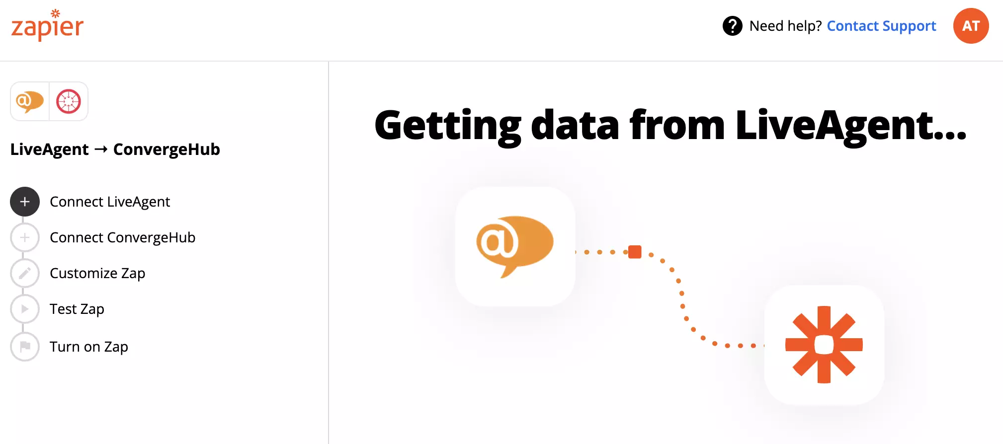 LiveAgent- ja ConvergeHub-tilien yhdistäminen Zapieriin