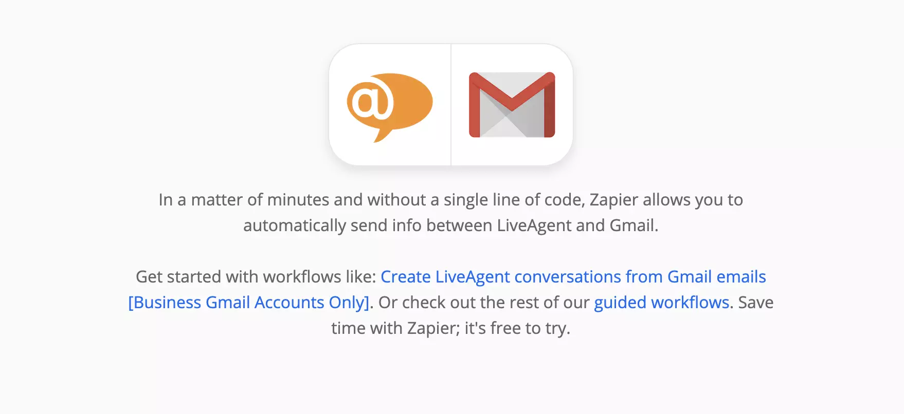 LiveAgent ja Gmail-integraatio Zapierissa