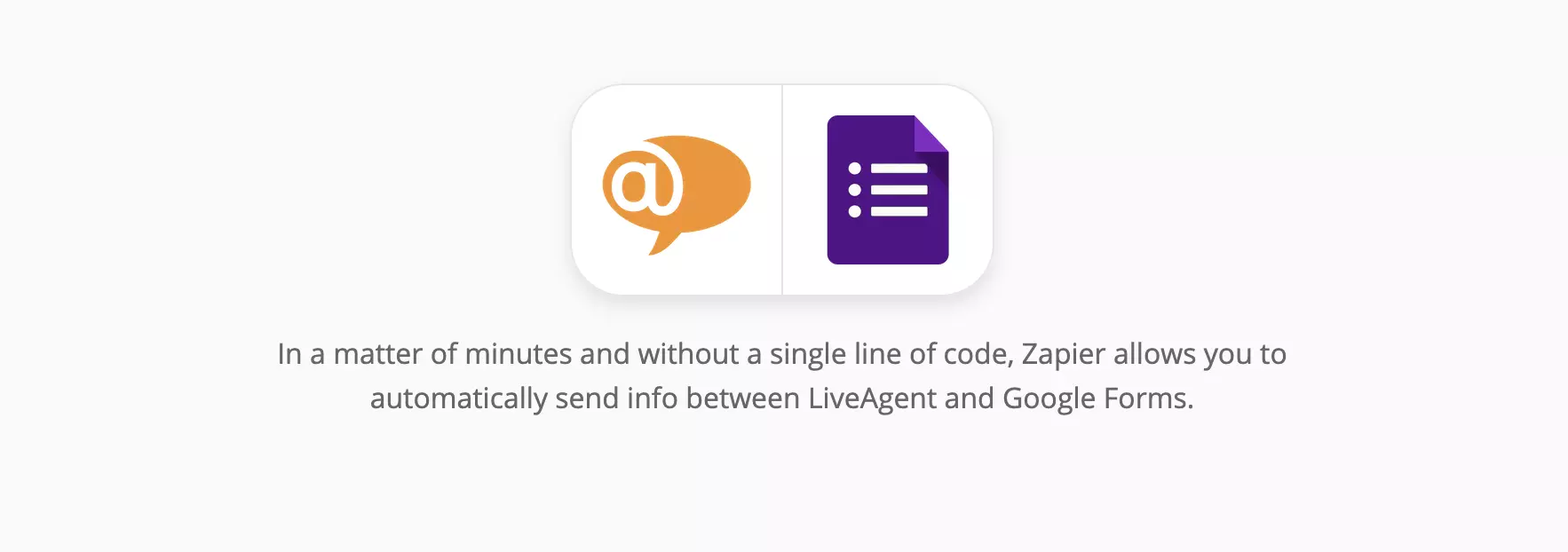 LiveAgent ja Google Forms -integrointisivu Zapierissa