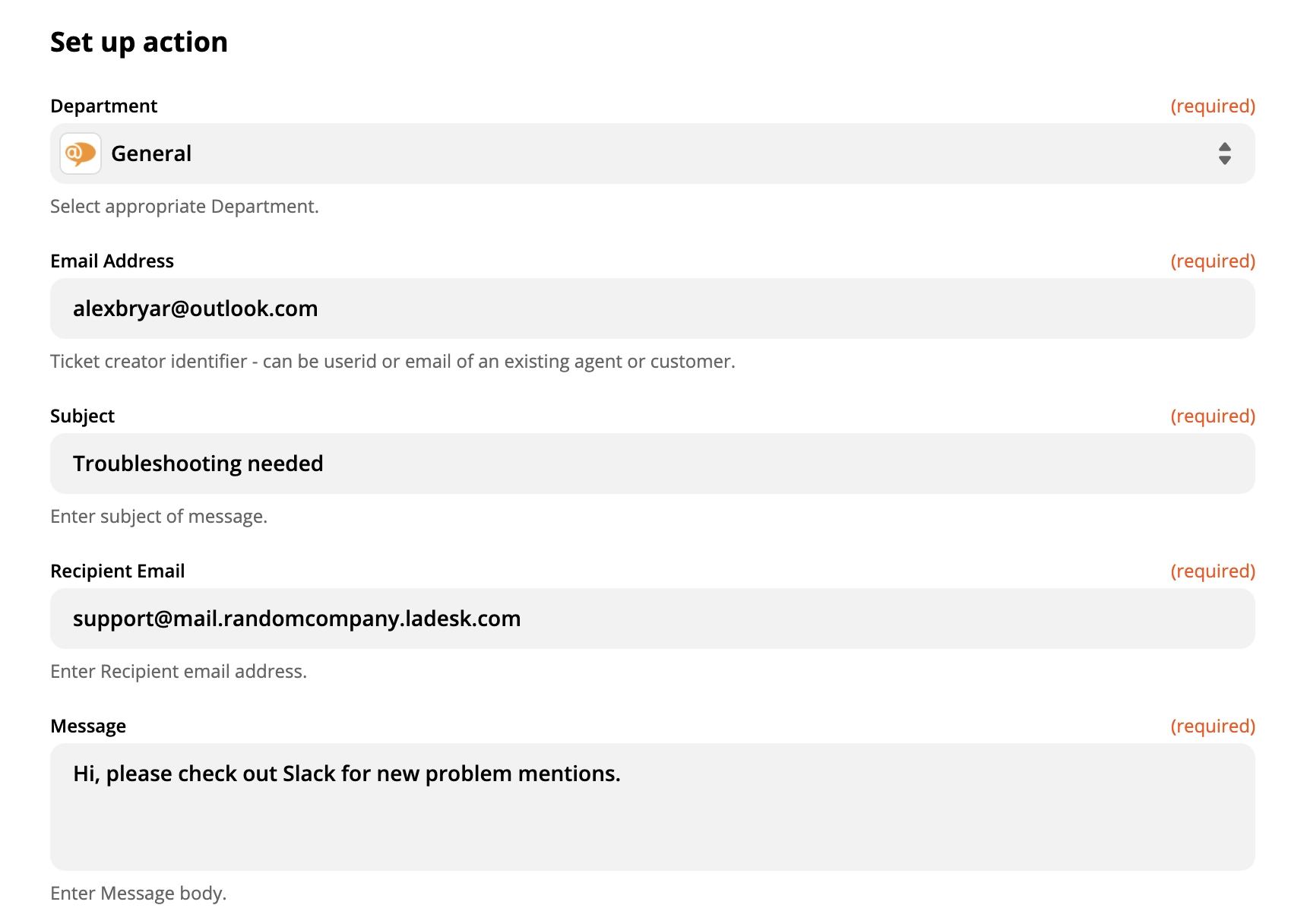 LiveAgent-toiminnon asetuksen esittely Zapierissa