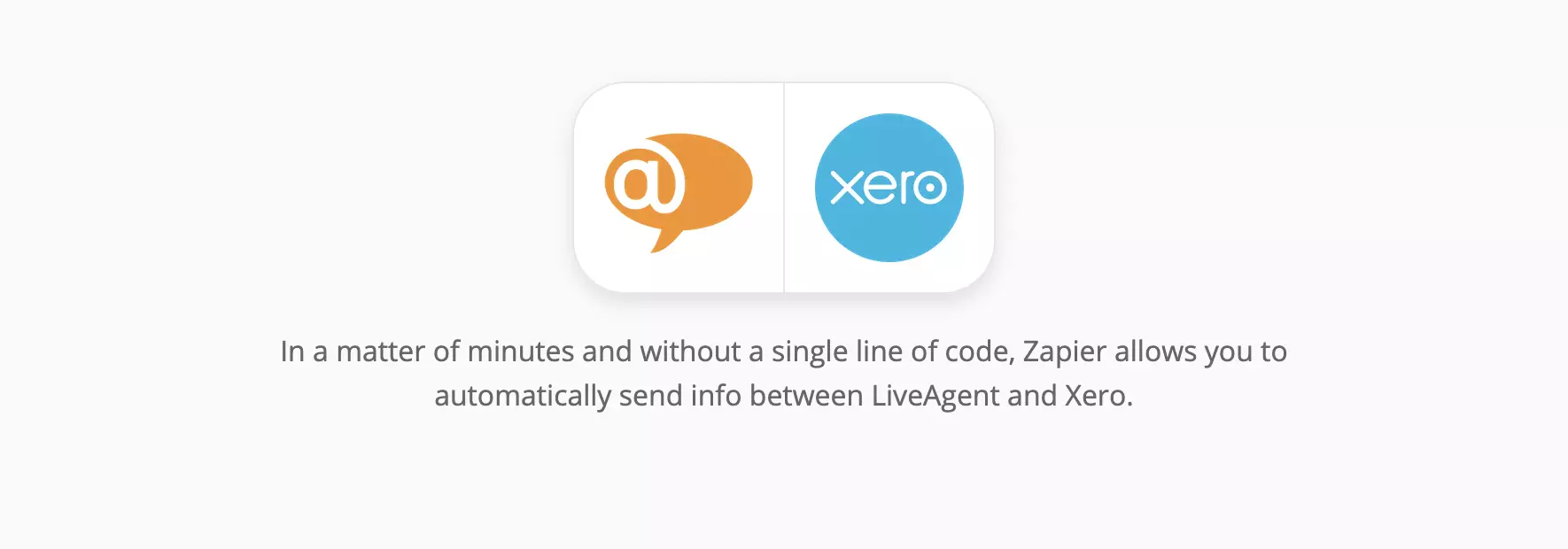 Xero ja LiveAgent -integraatiosivu Zapierissa