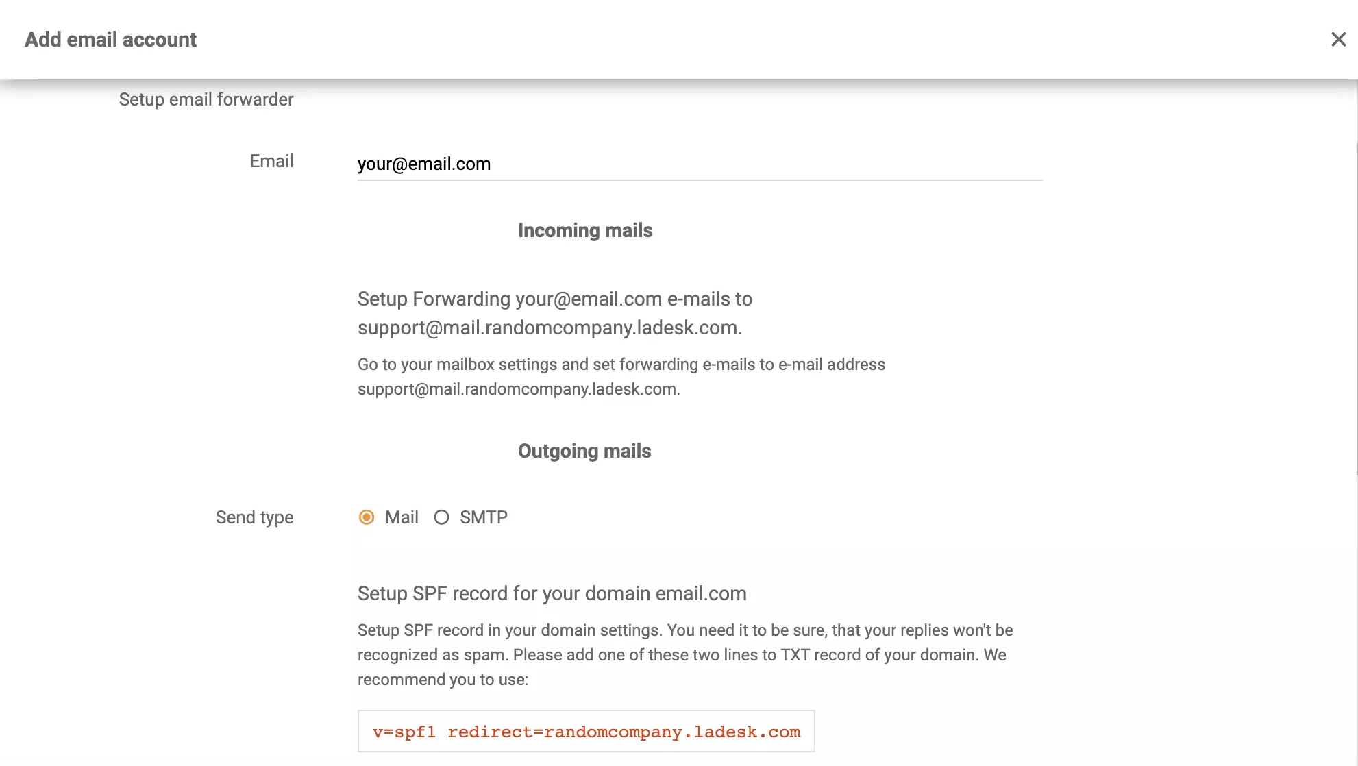 Microsoft Exchange Server -sähköpostin välityksen määritys LiveAgentissa