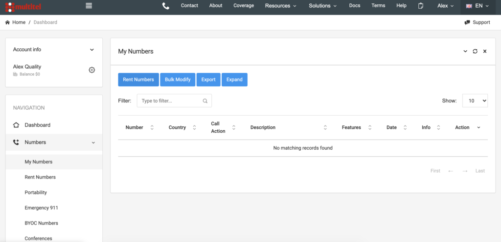 MultiTEL-koontinäyttö numerovaihtoehdoilla