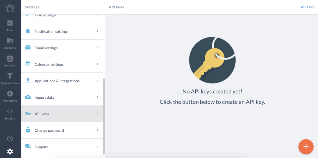 API-avaimet Salesflaren konfiguraatiossa