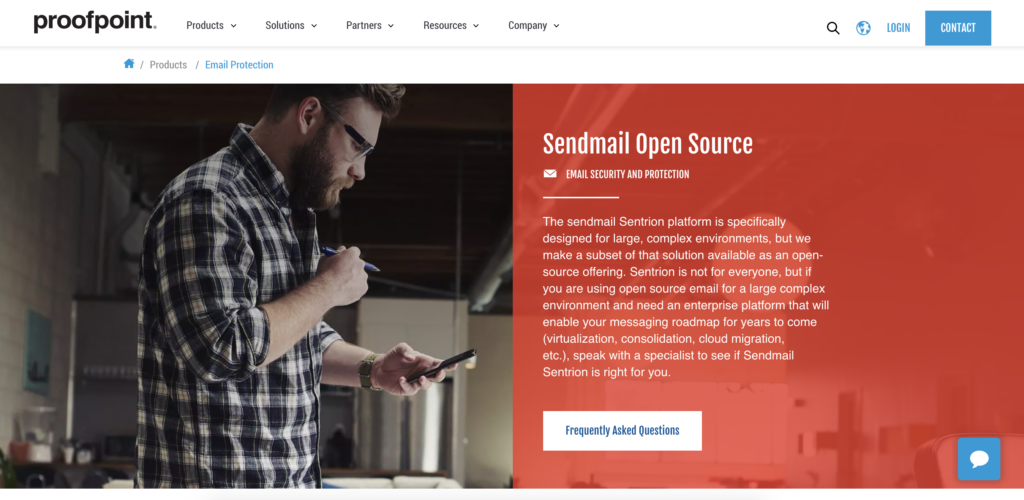 Sendmail-kotisivu latausvaihtoehdon ja tietojen kanssa