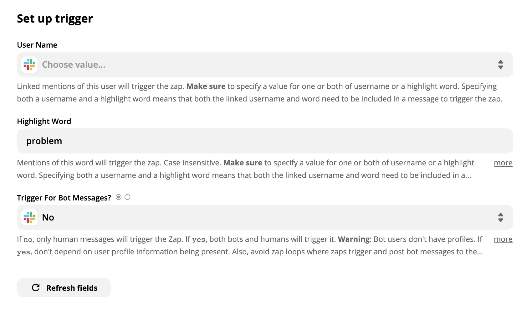 Slack-liipaisen asetuksen esittely Zapierissa