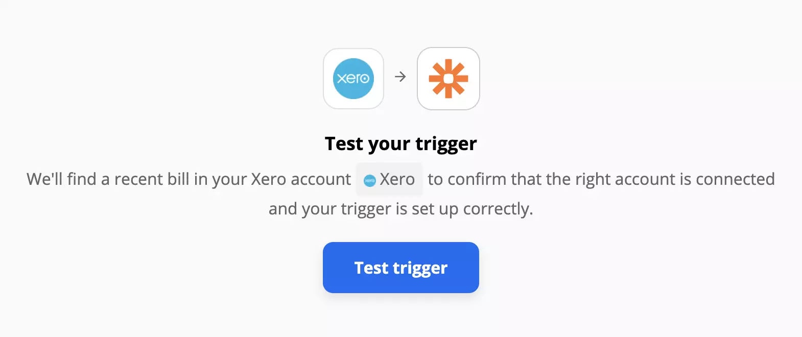 Xero-laukaisijan testi Zapier-integraatioissa
