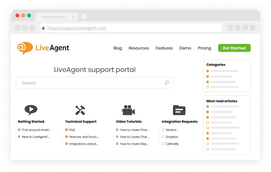 Asiakasportaali-ohjelmisto – LiveAgent